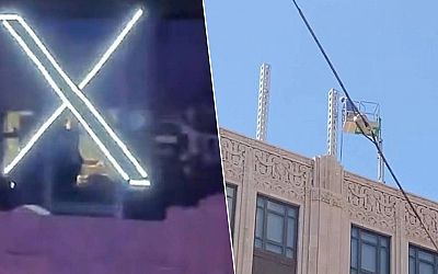 KIJK. Fel flikkerend X-logo op Twittergebouw alweer neergehaald: “Eigenaar zal boete krijgen”